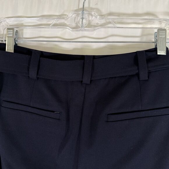 Loft Dress Pants Women's Petite 4 Blue Tie Waist Cuffed Hem Zip Button Slim Leg - Picture 12 of 12